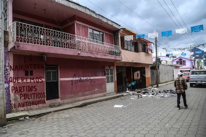 Una calle de Nahuatzen, en Michoacán, donde no se han instalado casillas.