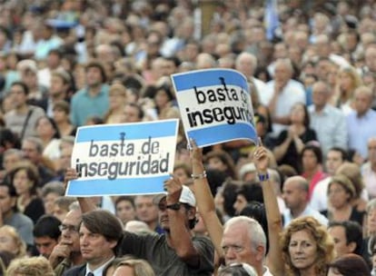 Manifestantes de la 'Marcha contra la inseguridad'.