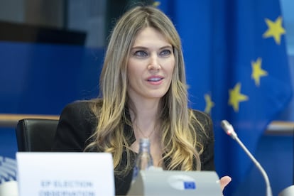 Eva Kaili, en una comparecencia en Bruselas el pasado día 7, en una imagen del Parlamento Europeo.