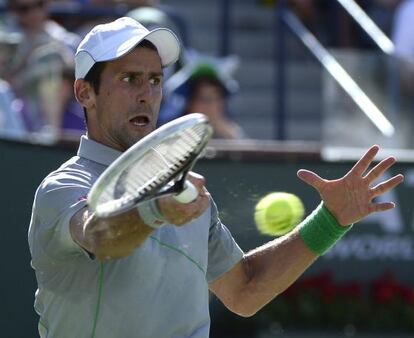 Djokovic, en su partido ante Federer