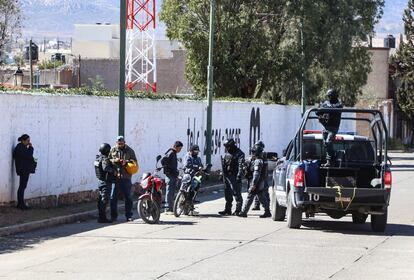 Operativo en Fresnillo (Zacatecas) por el asesinato de Juan Pérez Guardado, director de Desarrollo Social en el municipio, el 7 de febrero de 2024. 