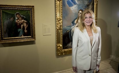 Carmen Cervera durante la inauguración de una exposición en Madrid.