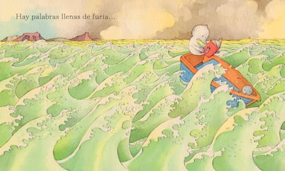 Binnenfoto van 'Wat een dwaas boek!', door Sergio Ruzzier, uitgegeven door Liana.