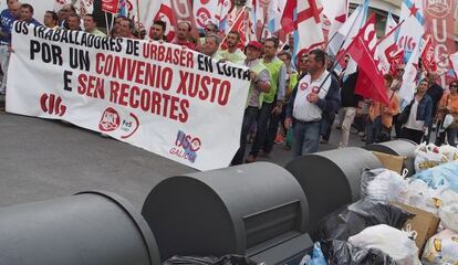 Manifestaci&oacute;n de esta semana en apoyo a los trabajadores de la basura en huelga.