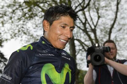 Nairo Quintana, tras un entrenamiento en Morges, Suiza.