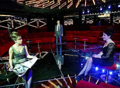 Ensayo de la obra <i>Sí, pero no lo soy, </i>de Alfredo Sanzol, con escenografía de Alejandro Andújar.