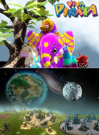 Arriba, el juego <i>Viva Piñata.</i> Abajo, <i>Spore.</i>