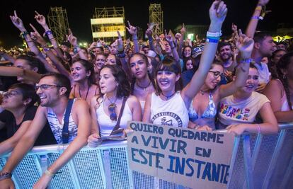Asistentes a la edición 2018 del Arenal Sound, el pasado agosto en Burriana (Castellón).