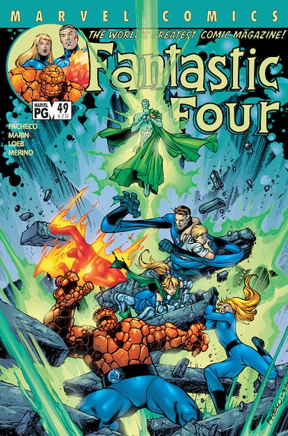 Portada de uno de los números de Marín y Pacheco de 'Los Cuatro Fantásticos', editado por Marvel.