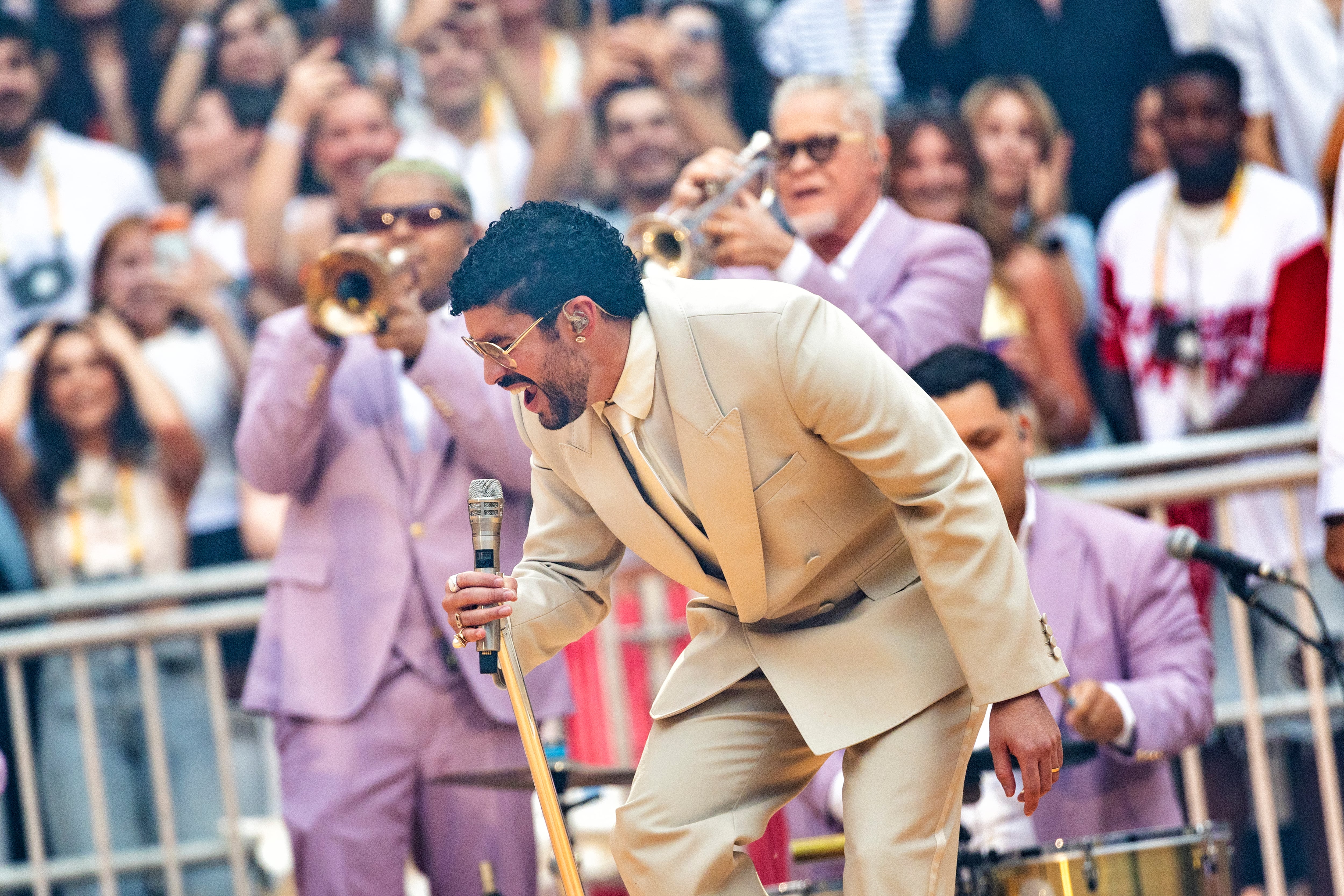 The Puerto Rican Bad Bunny, in a moment during his concert this Saturday in Madrid.