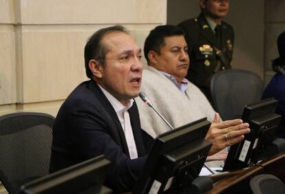 El senador Antonio Sanguino en el Congreso de Colombia.