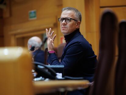 El presidente del Senado, Ander Gil, durante el pleno de este jueves.