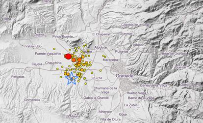 Secuencia de terremotos ocurridos en los últimos 10 días en Granada y su área metropolitana.