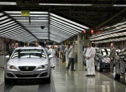 Trabajadores de la planta de Seat en Martorell, esta semana.