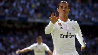 Cristiano celebra su quinto gol ante el Granada