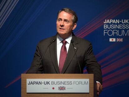 El ministro de comercio internacional brit&aacute;nico, Liam Fox, este viernes en Jap&oacute;n