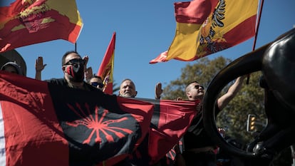 Manifestación de grupos de extrema derecha en Barcelona, en una foto de archivo.