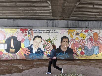 Mural en memoria de los estudiantes del Tec de Monterrey, Javier Arredondo y Jorge Mercado.