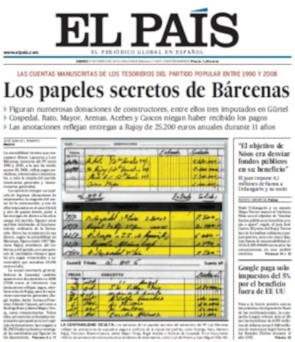 Portada de la edición impresa con la exclusiva de los papeles.