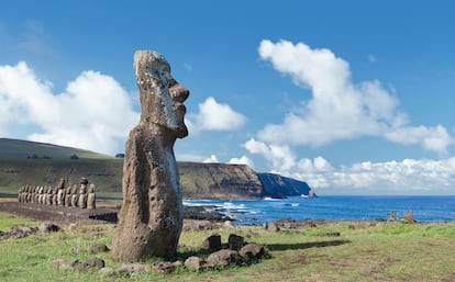 Moais on Easter Island (Chile).