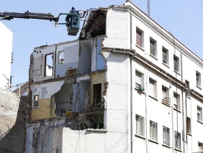 La fachada del edificio derrumbado en Bravo Murillo. 