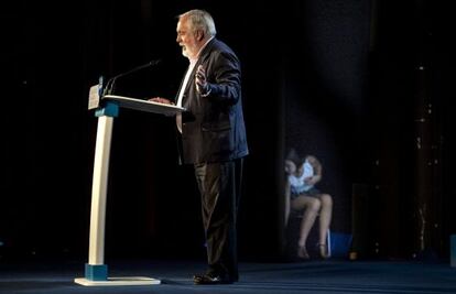 Miguel Arias Ca&ntilde;ete, durante un mitin que celebr&oacute; el mi&eacute;rcoles en C&oacute;rdoba.