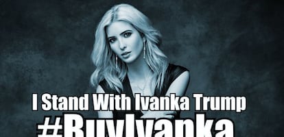 Cartel de apoyo a Ivanka Trump en redes sociales frente a Nordstrom.