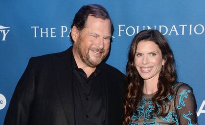 Marc Benioff y Lynne Benioff en una gala benéfica en 2016. 