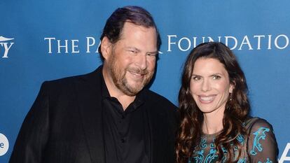 Marc Benioff y Lynne Benioff en una gala benéfica en 2016. 