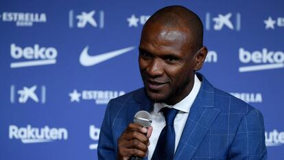 Abidal, durante una rueda de prensa.