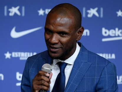 Abidal, durante una rueda de prensa.