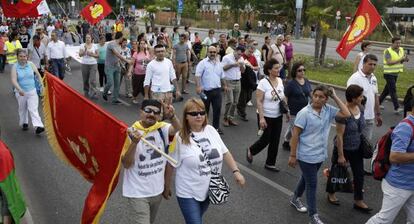 Activistas turcos marchan por la libertad de los presos políticos en Viena.