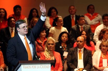 Marcelo Ebrard, en la presentación de su candidatura.