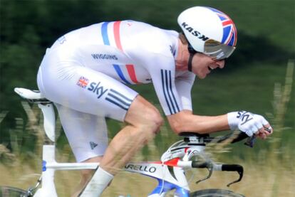 Bradley Wiggins, durante la contrarreloj de la Dauphiné.