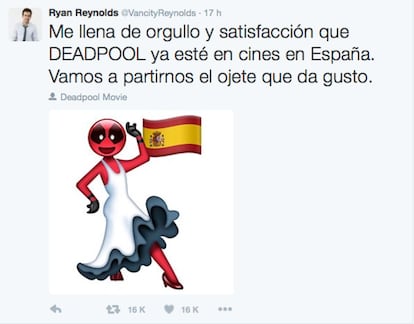 El actor anuncia en Twitter el inminente estreno de su película.