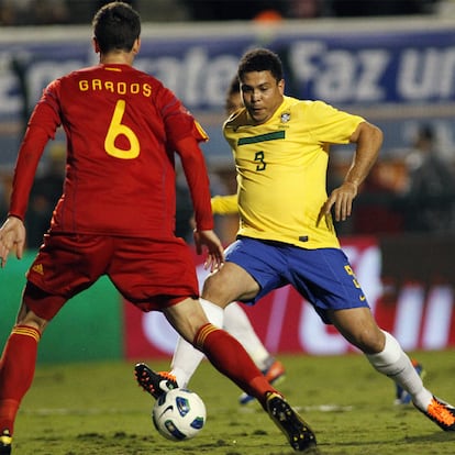 El Fenómeno, durante el encuentro ante Rumanía