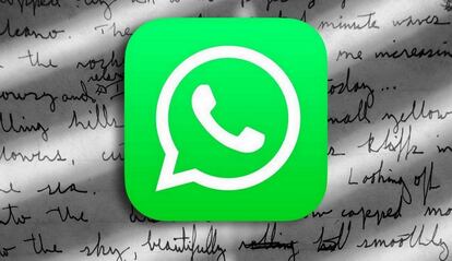 WhatsApp con texto detrás