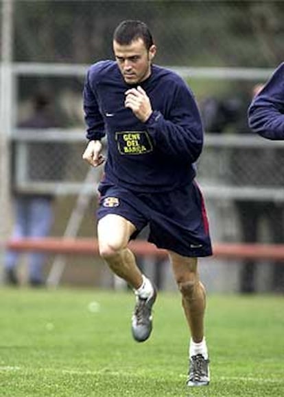 Luis Enrique, durante un entrenamiento.