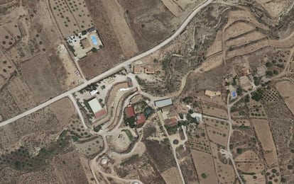 Vista aérea de la Fundación Mahasandhi, en Albanilla, Murcia.