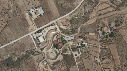 Vista aérea de la fundación Mahasandhi, en Albanilla (Murcia).