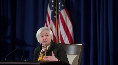 Janet Yellen, este miércoles, durante la conferencia de prensa.