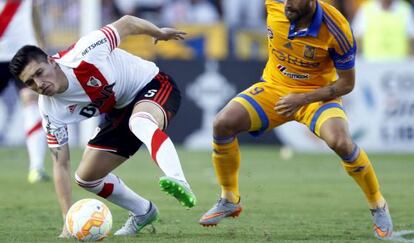 Kranevitter, en la final de la Copa Libertadores con River. 