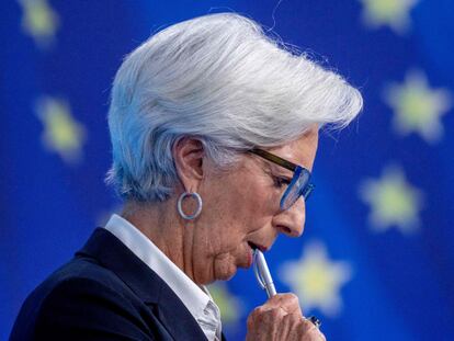 La presidenta del BCE, Christine Lagarde, el pasado 3 de febrero en Fránkfort.