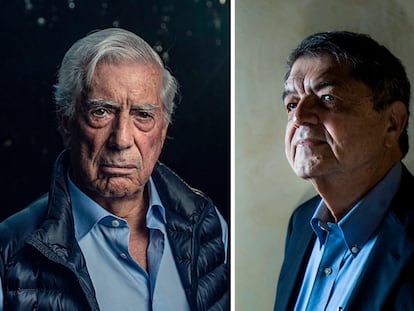 Los escritores latinoamericanos Mario Vargas Llosa y Sergio Ramírez. 