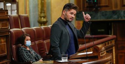El portavoz parlamentario de ERC, Gabriel Rufián.