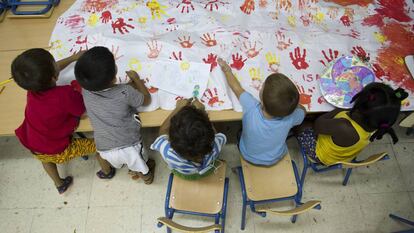 Un aula de ni&ntilde;os de tres a&ntilde;os en un colegio de M&aacute;laga.
 