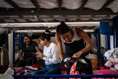 Mujeres migrantes en un albergue en Ciudad Juárez, el pasado 10 de mayo.