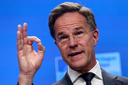 El secretario general de la OTAN, Mark Rutte, este lunes en La Haya.