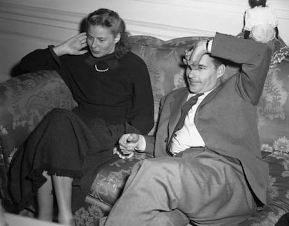 La actriz Ingrid Bergman con el director italiano Roberto Rossellini en 1949.