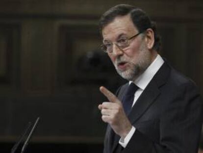 El presidente del Gobierno, Mariano Rajoy, durante su intervención en un pleno del Congreso. EFE/Archivo